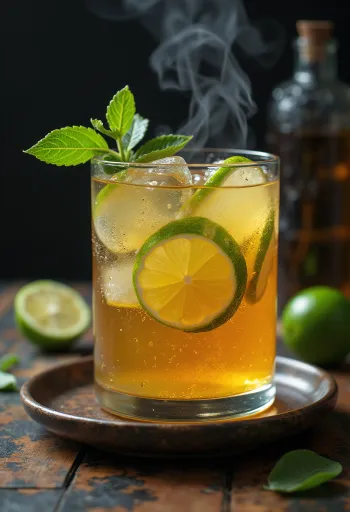 Lime-os cider tálalva pohárban