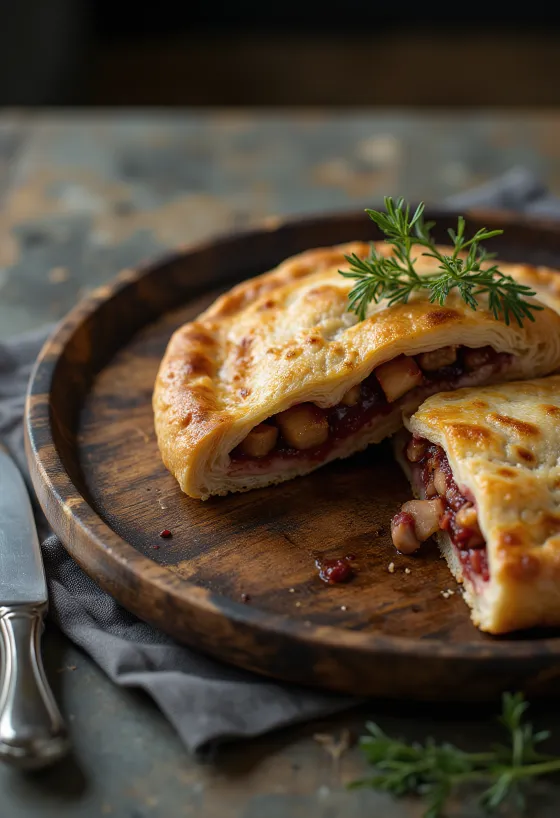 Vadász calzone aranybarnára sütve