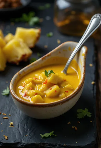 Ananászos curry szósz tálalva