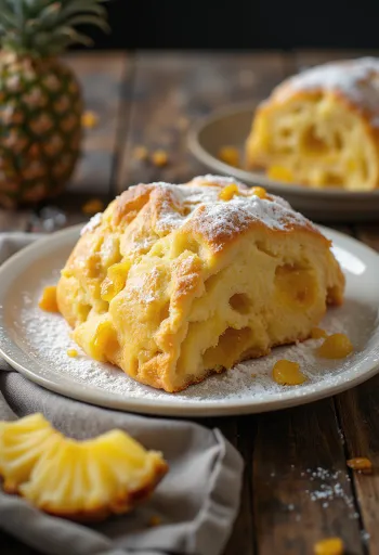 Ananászos Stollen szeletek tálalva