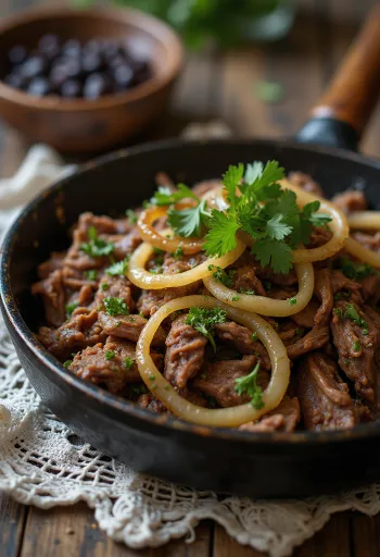 Carne Seca brazil szárított hús tálalva