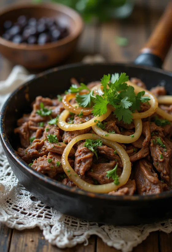 Carne Seca brazil szárított hús tálalva