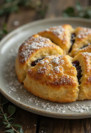 Eccles cake citromhéjjal frissen tálalva