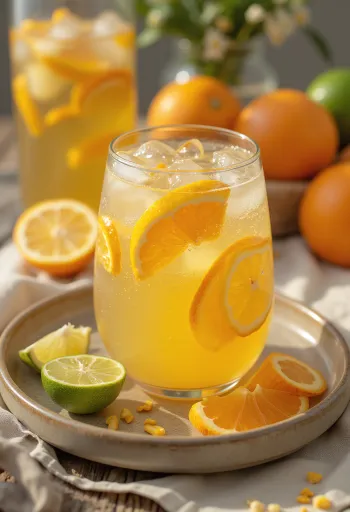 Frissítő citrusos cider frissen tálalva