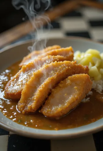 Katsu curry, ropogós panírozott sertésborda currys szósszal