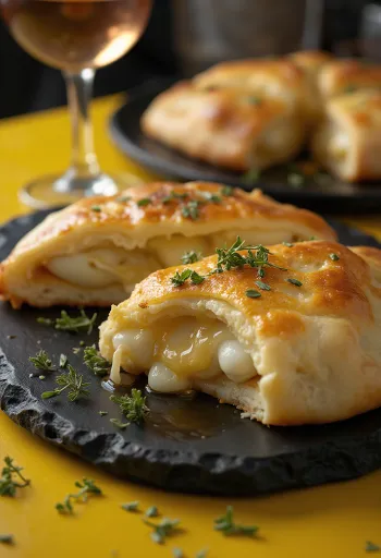 Kecskesajtos calzone aranybarnára sütve