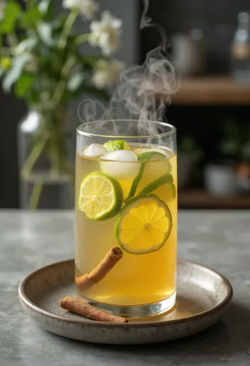 Lime-os-mentás cider bögrében