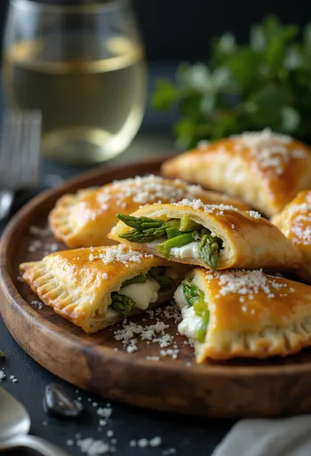 Spárgás-ricottás empanada tálalva