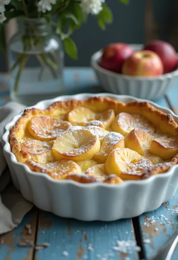 Clafoutis almával, fahéjjal megszórva
