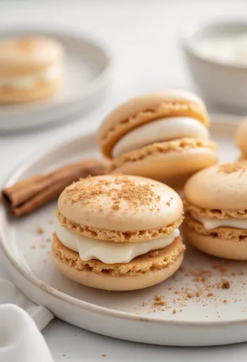 Fahéjas macaron tálalva