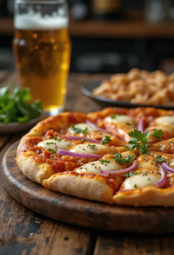 Kimchi pizza koreai kimchivel és gochujang szósszal