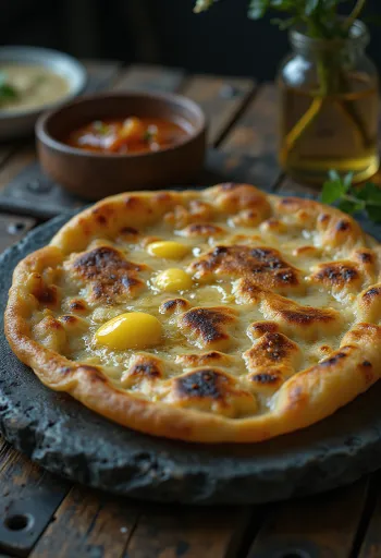 Meetha Paratha indiai édes lepény tálalva