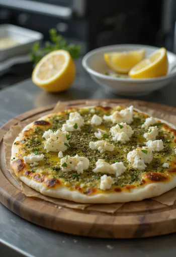 Zaataros pizza fűszeres tésztával és sajttal