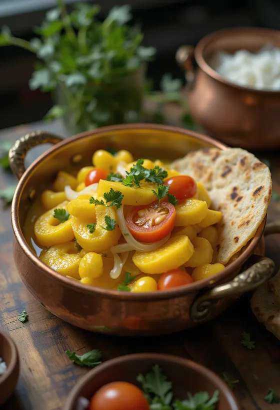 Tinda gyömbérrel, friss tinda és gyömbér szezámolajban, friss korianderrel