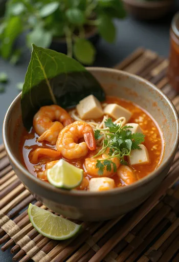 Tom Yum Ramen tálalva csípős-savanyú fúziós stílusban