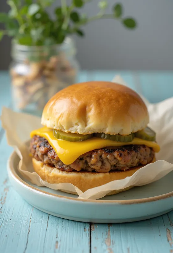 Vegán sajtos burger friss zöldségekkel