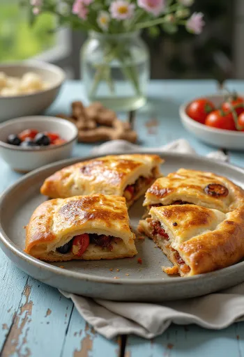 Frissen sült aszalt paradicsomos calzone