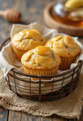 Banános-mézes muffin tálalva