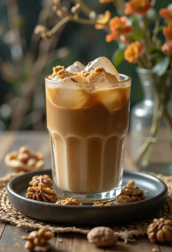 Krémes diós jegeskávé jéggel és tejszínhabbal