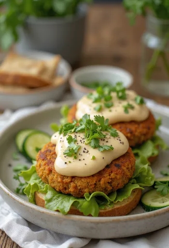 Falafel Burger tálalva