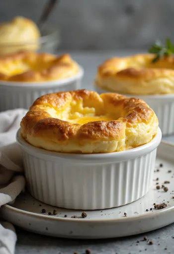Gouda sajtos felfújt tálalva