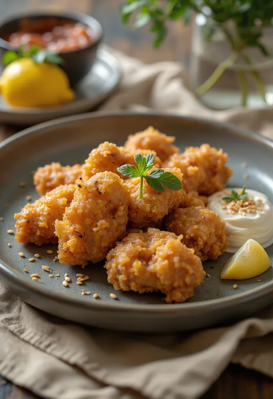 Karaage japán majonézzel és szezámmaggal