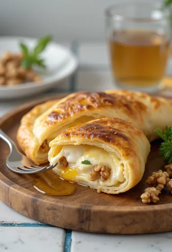 Frissen sült kecskesajtos-diós calzone