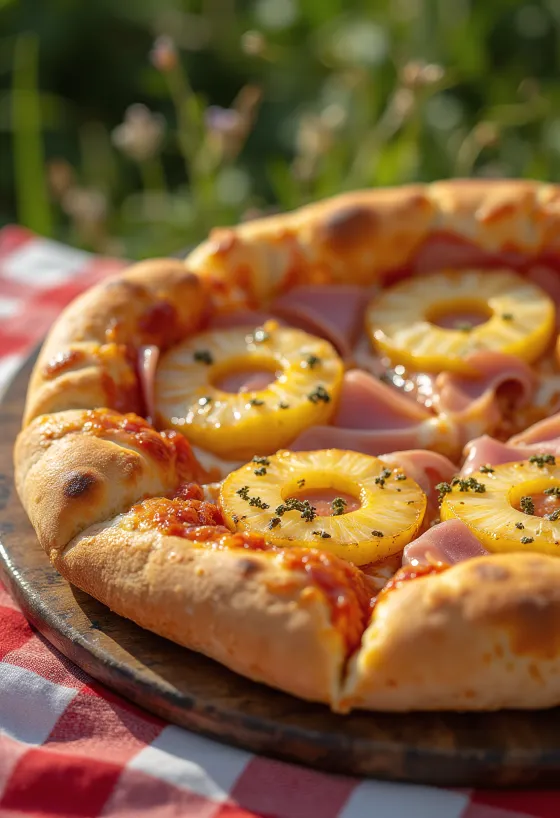 Klasszikus Hawaii pizza ananásszal és sonkával