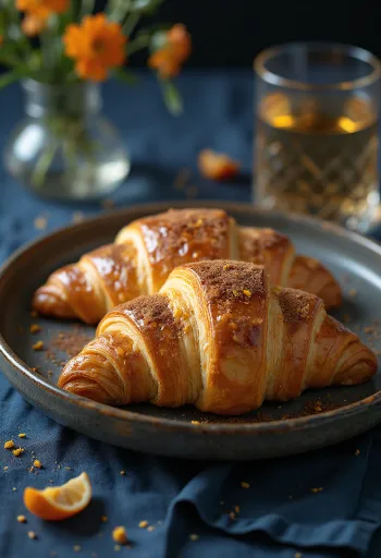 Frissen sült spanyol fahéjas croissant