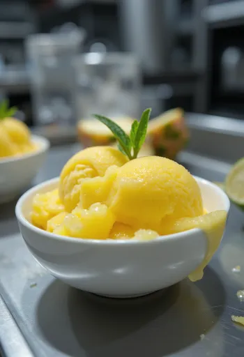 Ananászos sorbet házi készítésű frissítő desszert