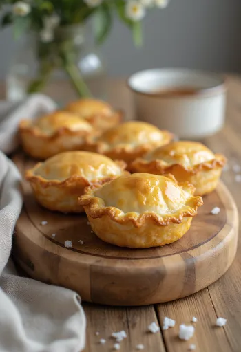 Cornish pasty mini formában, gazdag húsos és zöldséges töltelékkel