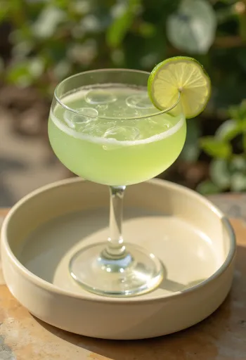 Daiquiri koktél lime szelettel díszítve