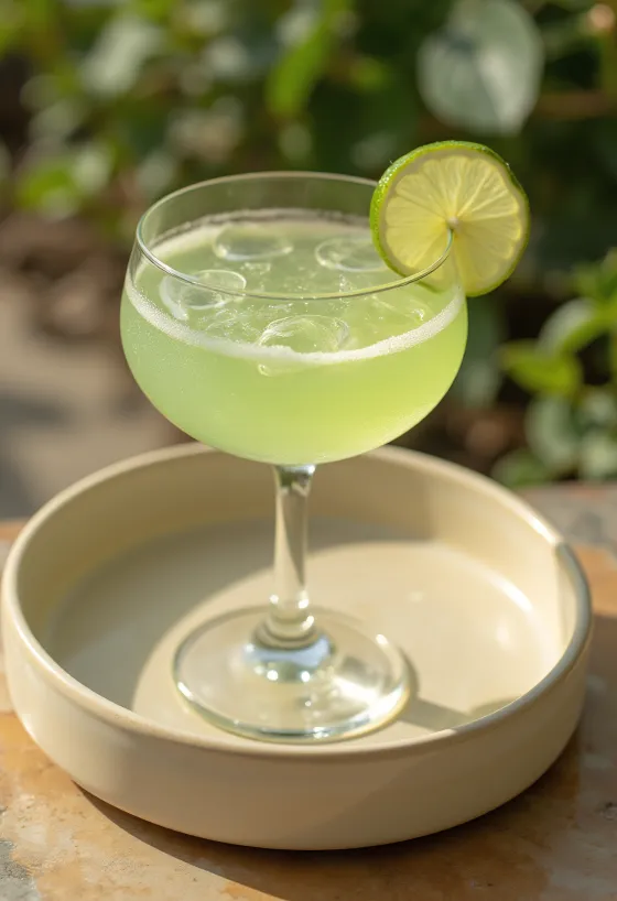 Daiquiri koktél lime szelettel díszítve