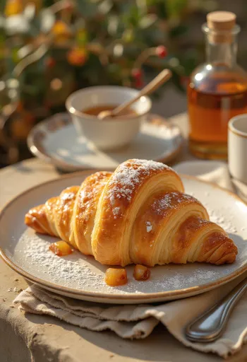 Fahéjas-almás croissant tálalva
