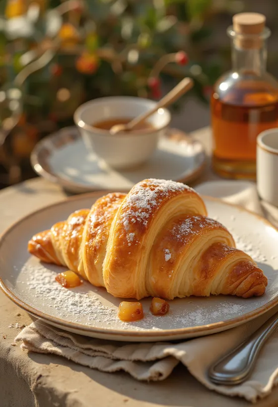 Fahéjas-almás croissant tálalva