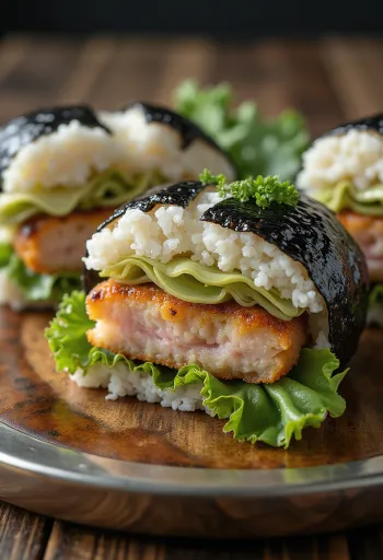 Katsu Onigirazu, ropogós panírozott sertésborda tonkatsu szósszal, nori lapban