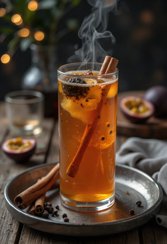 Maracujás cider tálalva pohárban