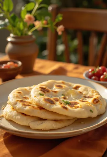 Frissen sült házi roti kenyér