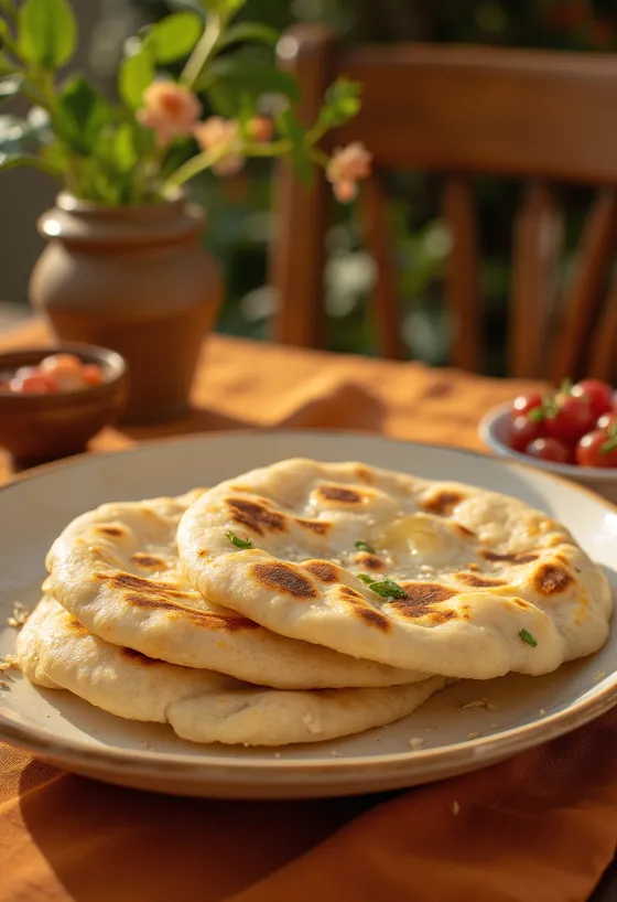 Frissen sült házi roti kenyér