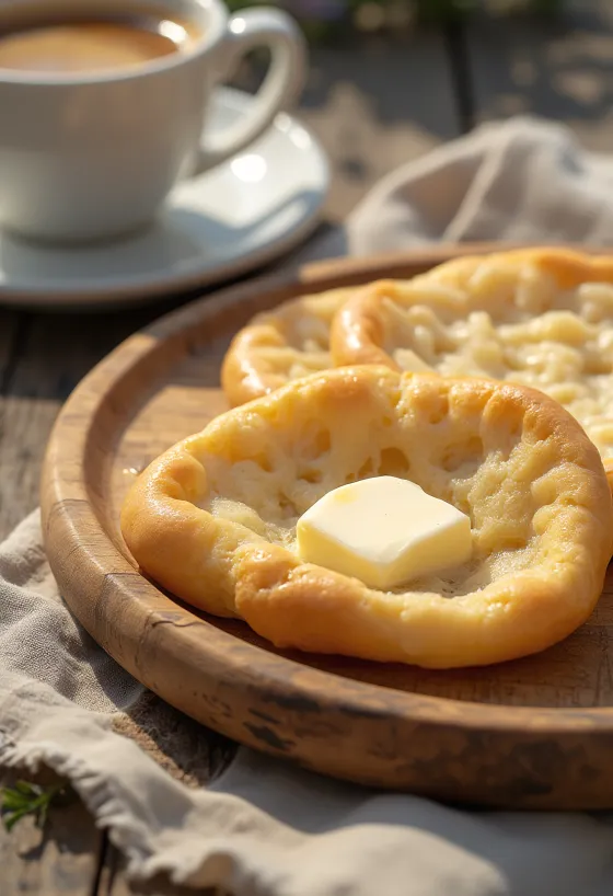 Bannock kenyér tálalva