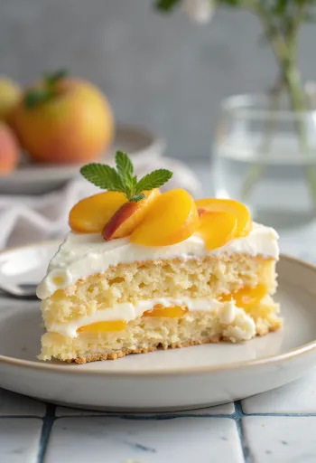 Barackos mascarpone torta tálalva