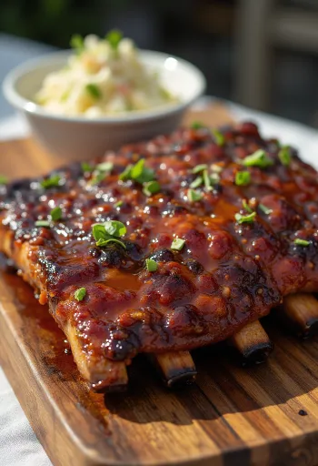 BBQ oldalas karamellizált szósszal tálalva