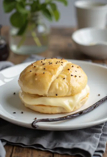 Bourbon vaníliás bao bun tálalva