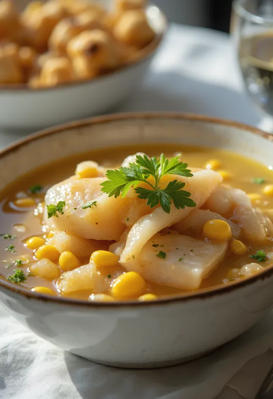 Ceviche Ecuatoriano tálalva lime-lével és avokádóval