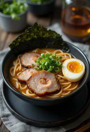 Chashu ramen japán stílusban tálalva