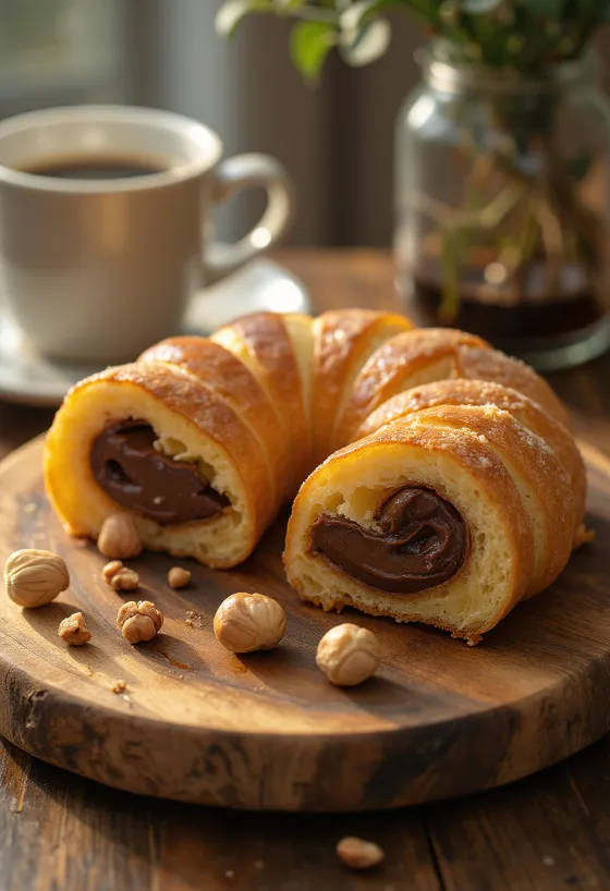 Mogyorókrémes kürtőskalács tálalva