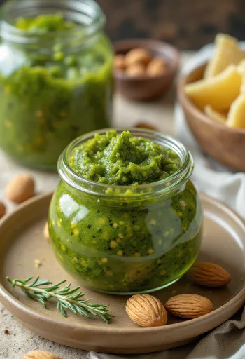 Petrezselymes pesto mandulával, frissen elkészítve