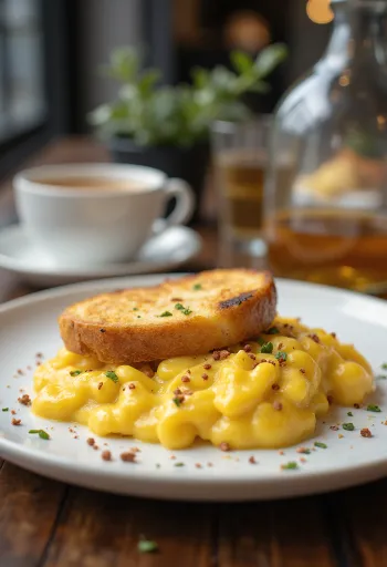 Welsh rarebit mustárral tálalva, sajtos szószban, pirítós kenyér tetején