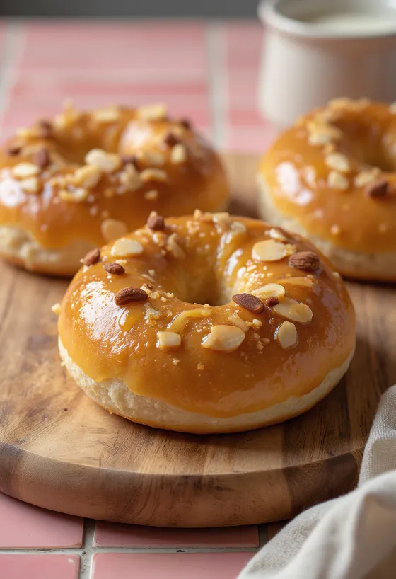 Frissen sült fahéjas-mézes-mandulás bagel