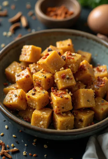 Fűszeres savanyított tempeh üvegben